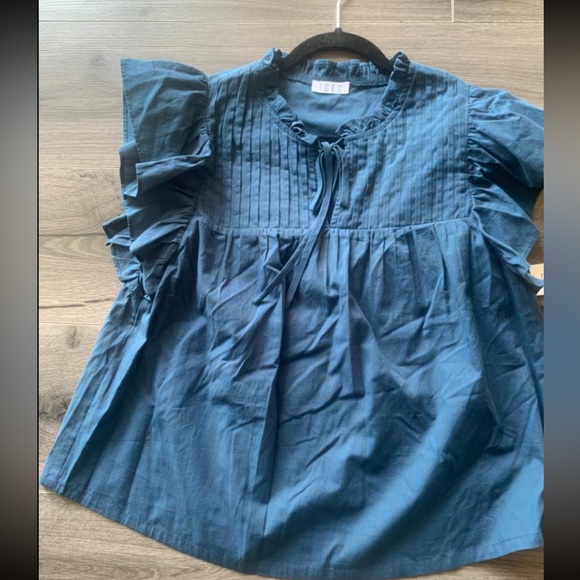 Blue ruffle blouse - Picture 5 of 6